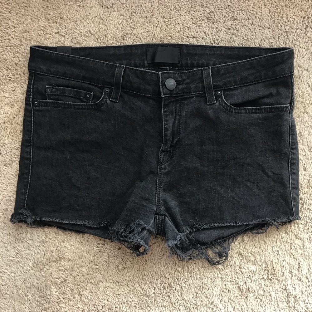 Black Denim Cutoff Shorts